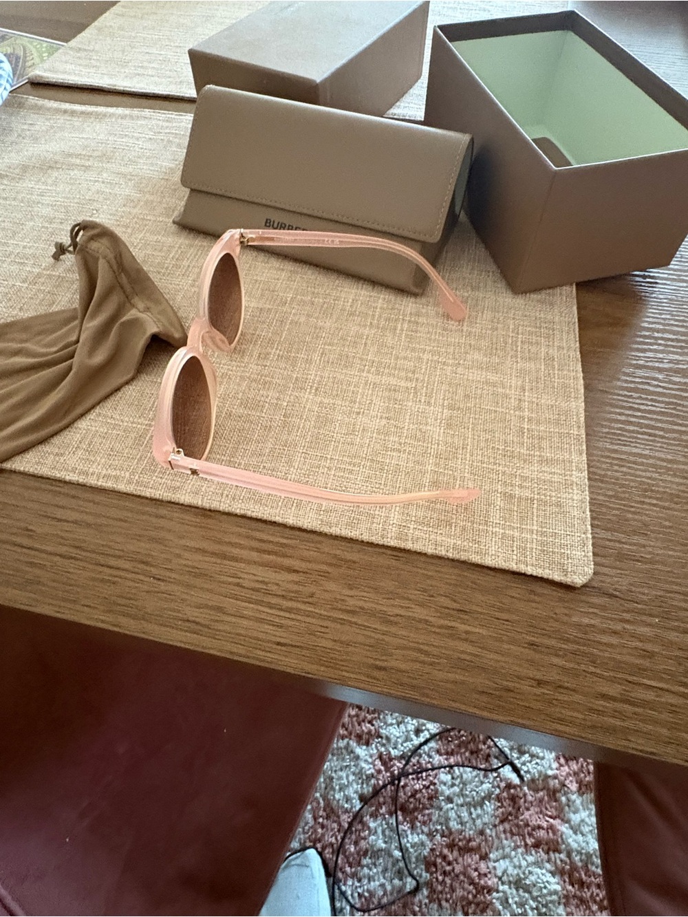 Burberry Pink Round Sunglasses with Brown Gradient Lenses - Picture 3 of 4